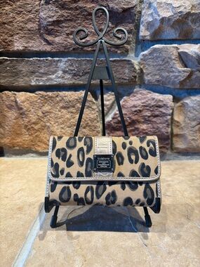 Liz Claiborne Leopard-Print Tri-Fold Wallet in Tan and Black, NWOT